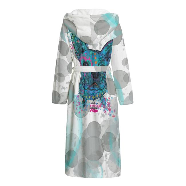 Preview: Bunter Bademantel Elli aus Flanell – flauschig & farbenfroh, Größen S–2XL